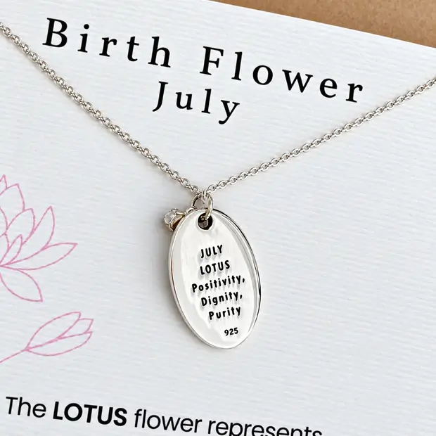 Geboortebloem ketting Juli Geboortebloem ketting Juli