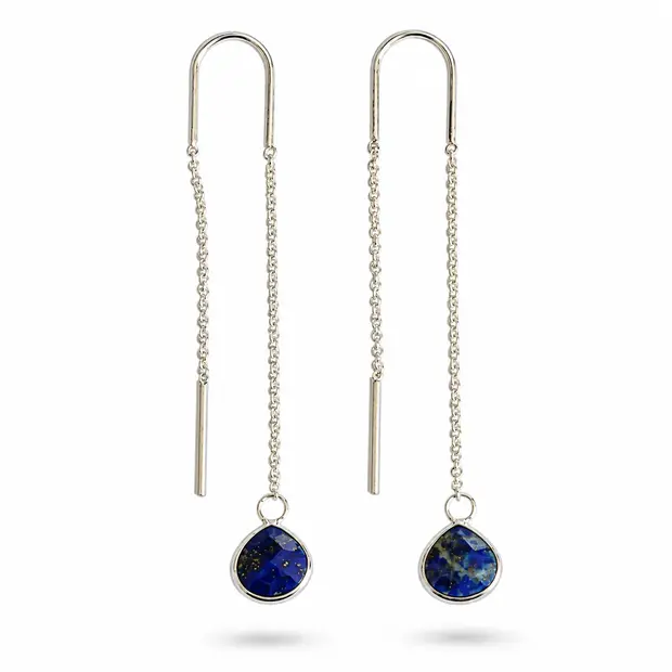 Lapis lazuli doortrek oorbellen Lapis lazuli doortrek oorbellen