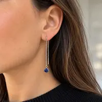 Lapis lazuli doortrek oorbellen Lapis lazuli doortrek oorbellen