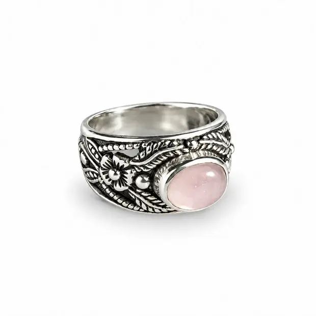 Bali ring rozenkwarts Bali ring rozenkwarts