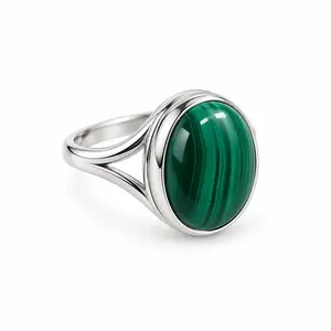 Zilveren Malachiet ring Emma