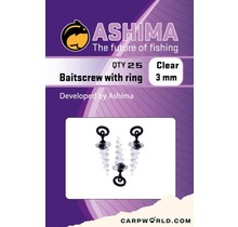 Ashima Baitscrew with 3 mm ring clear 8 pcs