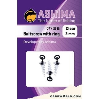 Ashima Baitscrew with 3 mm ring clear 8 pcs