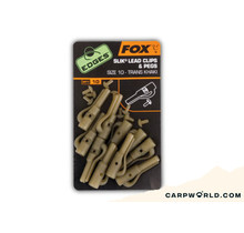 Fox Edges Size 10 Slik lead clip + pegs trans khaki