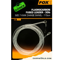 Fox Fluorocarbon Fused leader 30lb - size 7 kwik change swivel 115cm