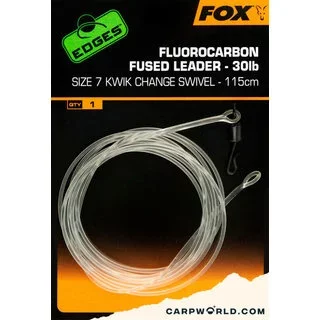 Fox Fluorocarbon Fused leader 30lb - size 7 kwik change swivel 115cm