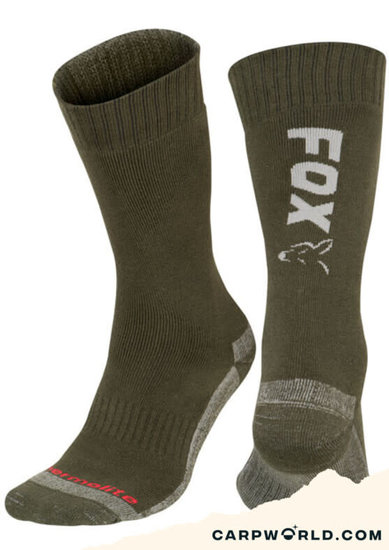 Fox Fox Green / Silver Thermolite long sock