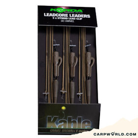 Korda Leadcore Leader Hybrid Lead Clip QC Swivel