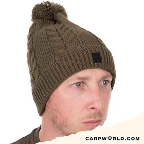 Fox Khaki Knitted Bobble Beanie