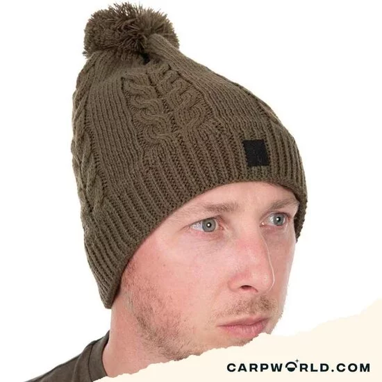 Fox Fox Khaki Knitted Bobble Beanie