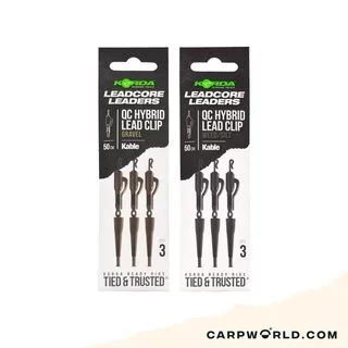 Korda Leadcore Leader Hybrid Lead Clip QC Swivel 50cm