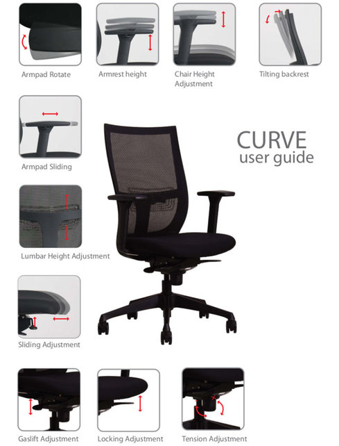 Ergonomische Bureaustoel Curve - NEN 1335 Ergonomische Bureaustoel Curve - NEN 1335