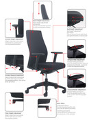 Ergonomische bureaustoel Torino Comfort - NPR 1813