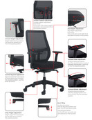 Ergonomische bureaustoel Torino Mesh - NPR 1813