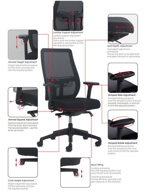 Ergonomische bureaustoel Torino Mesh - NPR 1813