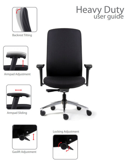 Ergonomische bureaustoel Heavy Duty