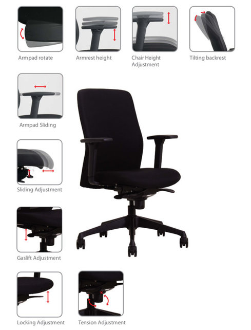 Bureaustoel Euroseats Vigo - Ergonomisch NEN 1335