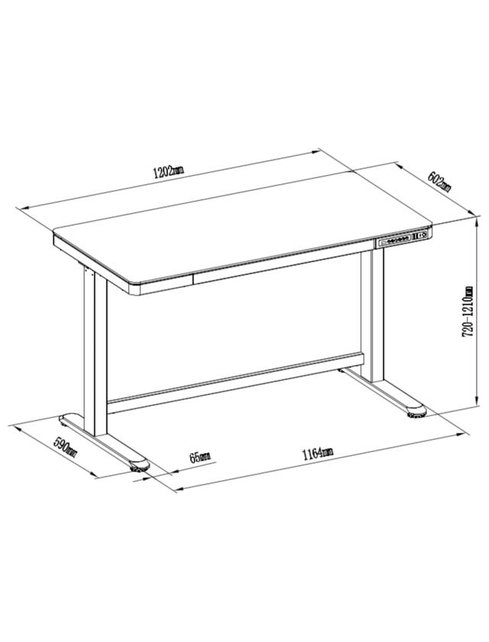 Zit Sta Bureau Home Office 120 x 60 cm - Zwart Eiken