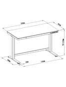 Zit Sta Bureau Home Office 120 x 60 cm - Wit Eiken Zit Sta Bureau Home Office 120 x 60 cm - Wit Eiken