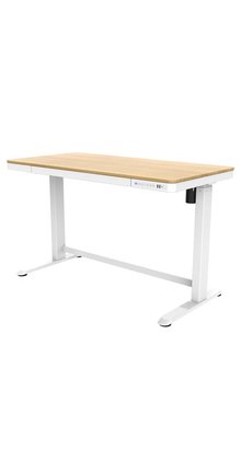 Zit Sta Bureau Home Office 120 x 60 cm - Wit Eiken