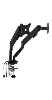 Monitorarm 2 schermen Zwart (inclusief USB poorten)