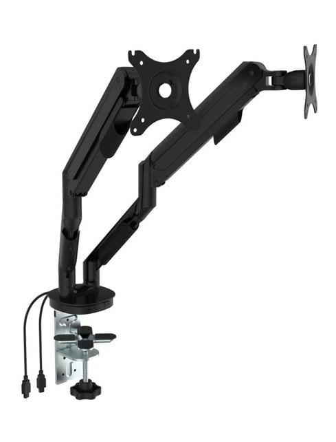 Monitorarm 2 schermen Zwart (inclusief USB poorten) Monitorarm 2 schermen Zwart (inclusief USB poorten)