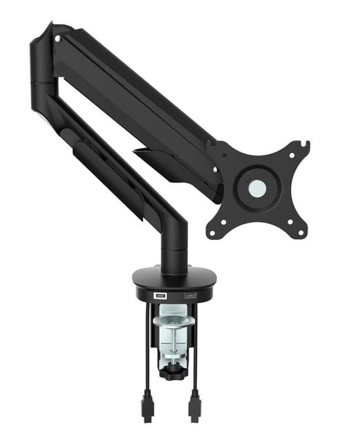 Monitorarm Enkel Zwart (incl USB poorten)