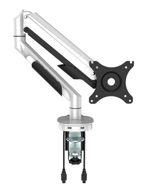 Monitorarm Enkel Wit (incl USB poorten)