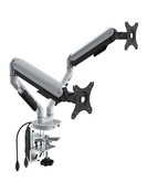 Monitorarm 2 schermen Wit (inclusief USB poorten)