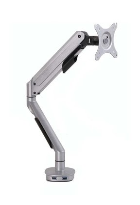 Monitorarm Enkel Grijs (incl USB poorten)