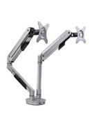 Monitorarm 2 schermen Grijs (inclusief USB poorten)