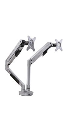 Monitorarm 2 schermen Grijs (inclusief USB poorten)