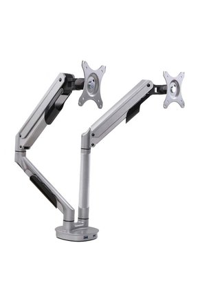 Monitorarm 2 schermen Grijs (inclusief USB poorten)