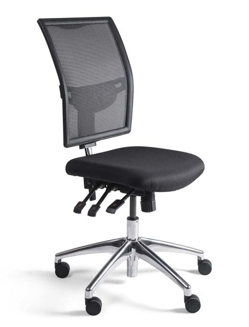 Kassastoel Netweave Rugleuning Aluminium - Laag Model