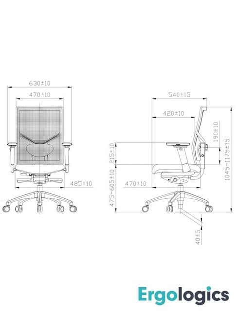Ergonomische Bureaustoel Ergoline Comfort Mesh