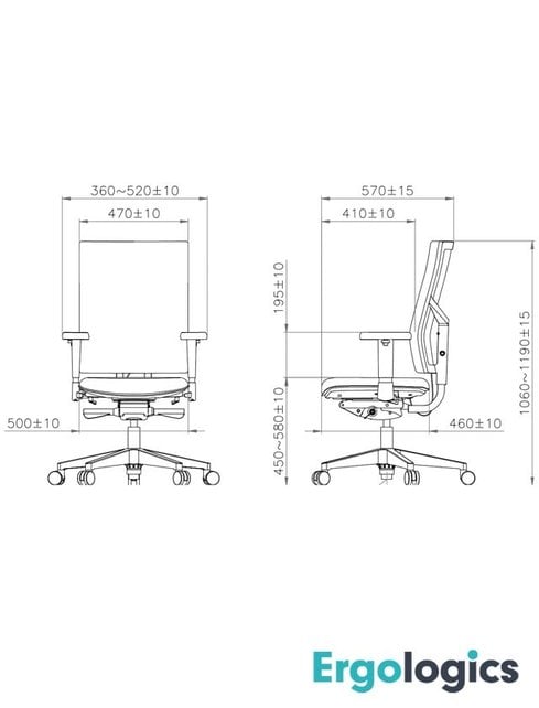 Ergologics Keen - Ergonomische Bureaustoel NPR1813