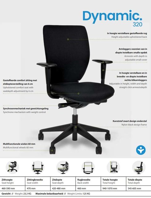 Ergonomische Bureaustoel Dynamic 320