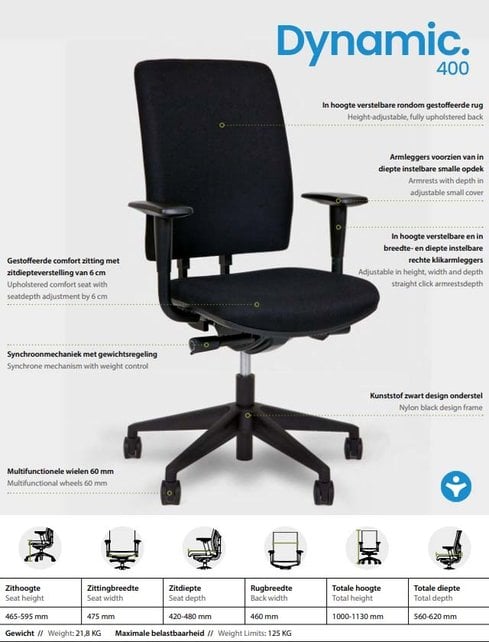 Ergonomische Bureaustoel Dynamic 400