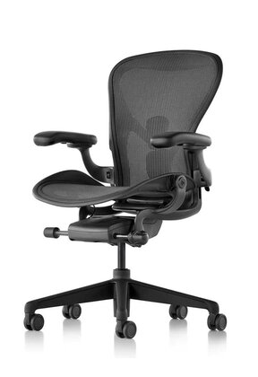 Herman Miller Aeron Graphite Zwart, Maat C