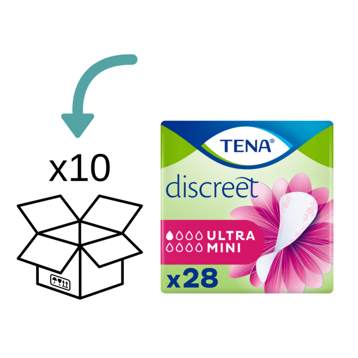TENA TENA  Discreet Ultra Mini inlegkruisjes - 10 pakken