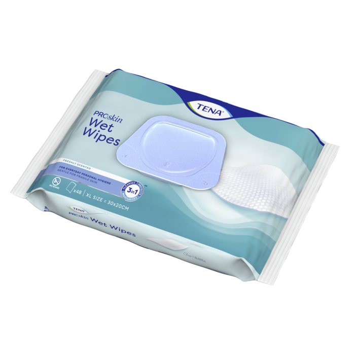 TENA Wet Wipes ProSkin  met dispenser (48 stuks)