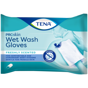 TENA Wet Wash Glove – freshly scented 5 / 8 stuks