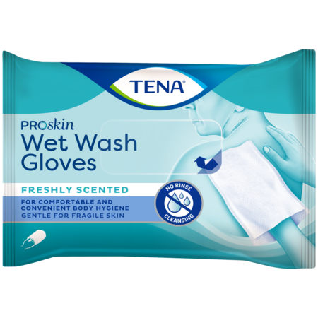 TENA Wet Wash Glove – freshly scented 5 / 8 stuks