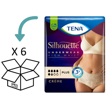 6 pakken TENA Silhouette Classic Plus Crème Hoge Taille (M/ L) (nieuw)