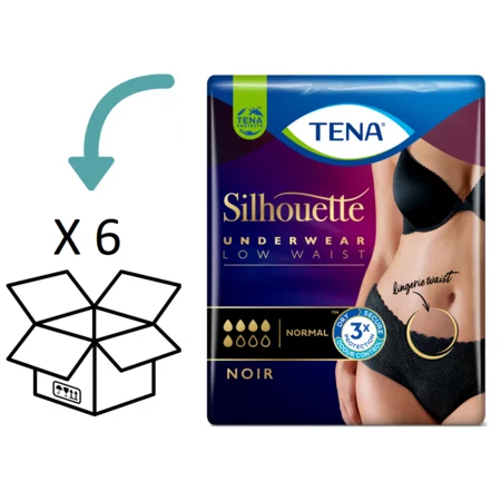 6 pakken TENA Silhouette Plus Low Waist Black M / L (Nieuw)