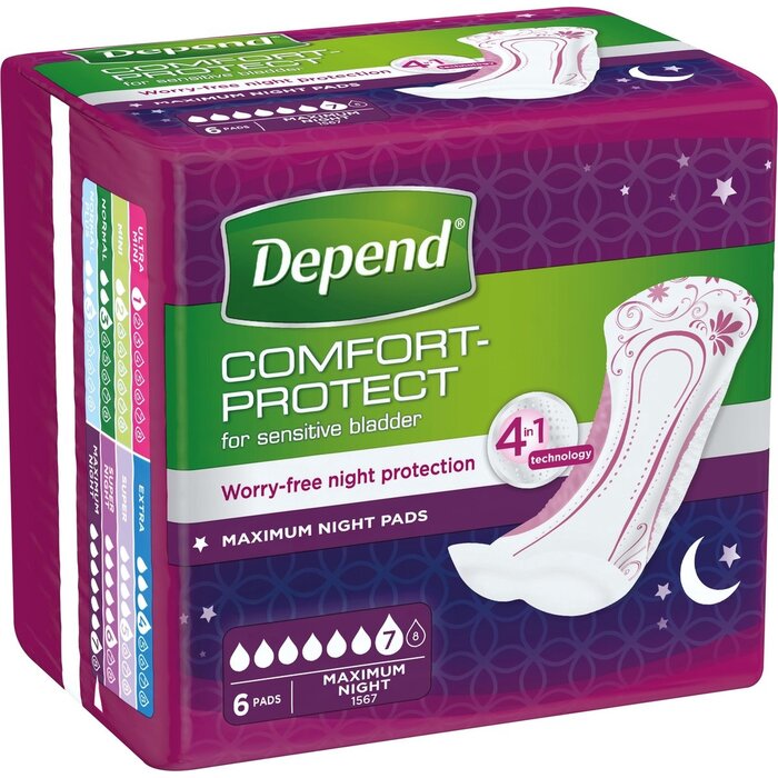 Depend verband Maximum Night - 12 pakken - 72 stuks