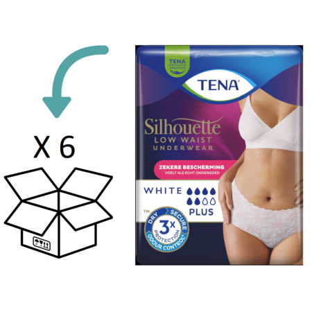 TENA Silhouette Plus Low Waist Wit   (M/ L) - 6 pakken