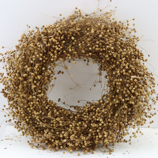 Brown natural flax wreath | Diameter 40 centimetres