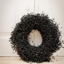 Schwarzer Flachs-Kranz | Durchmesser 30 Zentimeter