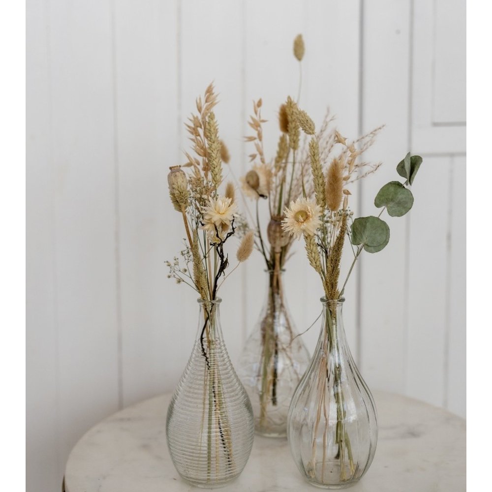 Three vases filled with natural-coloured dried flowers - MyFlowers